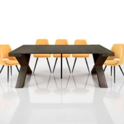 Adelaide tavolo consolle allungabile grey wood legno grigio mdf melaminico h75 p45/95/145/195 l90 2-8 posti