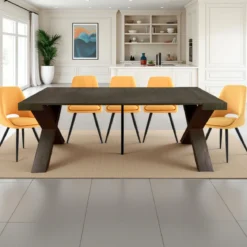 Adelaide tavolo consolle allungabile grey wood legno grigio mdf melaminico h75 p45/95/145/195 l90 2-8 posti