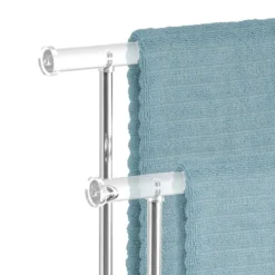 Adina colonna porta asciugamani in acrilico trasparente e acciaio cromato 45x20x h70 cm