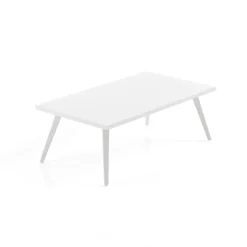 Afteli salotto interno e esterno in alluminio bianco opaco con cuscini tessuto sintetico grigio chiaro