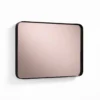 Afterlight specchio da parete in acciaio nero opaco specchio di colore rose gold 30x3 h40 cm