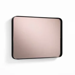 Afterlight specchio da parete in acciaio nero opaco specchio di colore rose gold 30x3 h40 cm