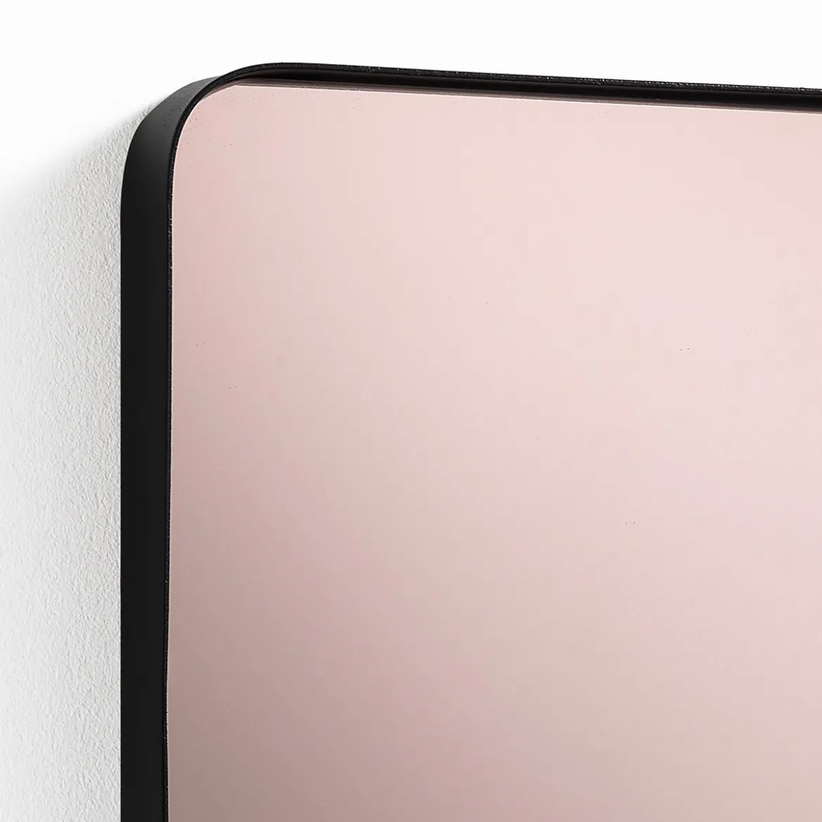 Afterlight specchio da parete in acciaio nero opaco specchio di colore rose gold 30x3 h40 cm