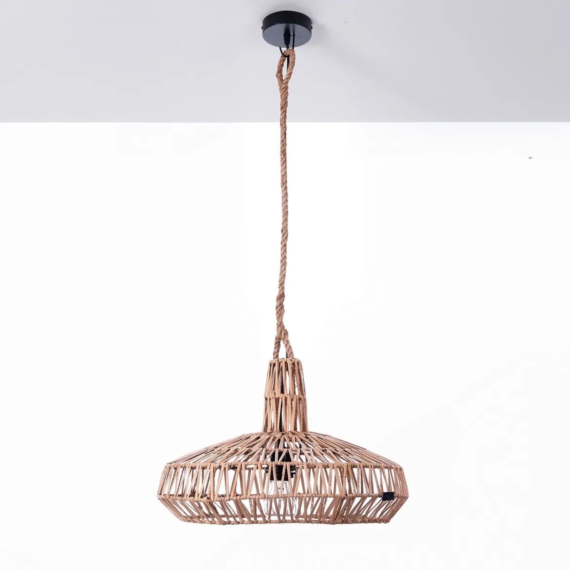 Aladin lampadario in rattan colore naturale d45xh40 cm