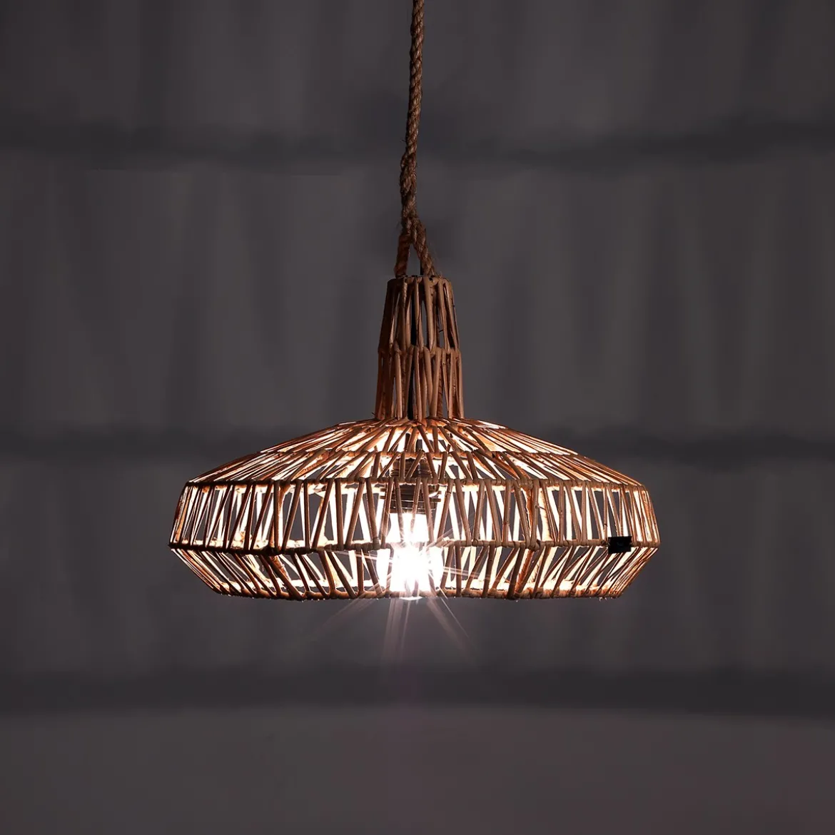 Aladin lampadario in rattan colore naturale d45xh40 cm