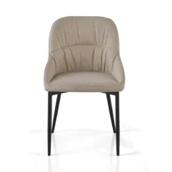 Alice Beige Sedia Imbottita tessuto Beige easy clean struttura metallo nero opaco h85 l50 p57 seduta h45
