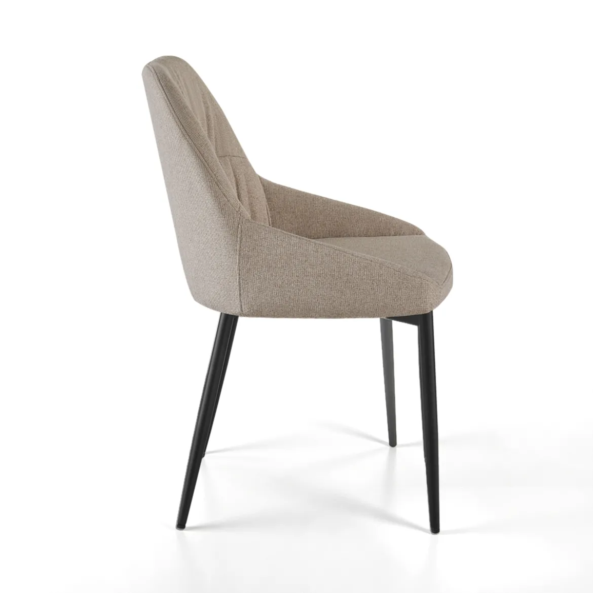 Alice Beige Sedia Imbottita tessuto Beige easy clean struttura metallo nero opaco h85 l50 p57 seduta h45