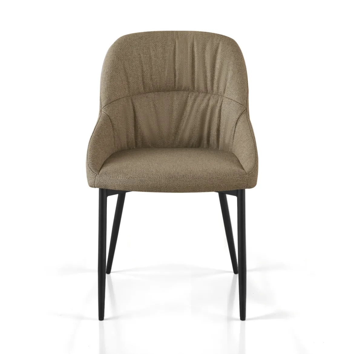 Alice Brown Sedia Imbottita tessuto marrone chiaro easy clean struttura metallo nero opaco h85 l50 p57 seduta h45