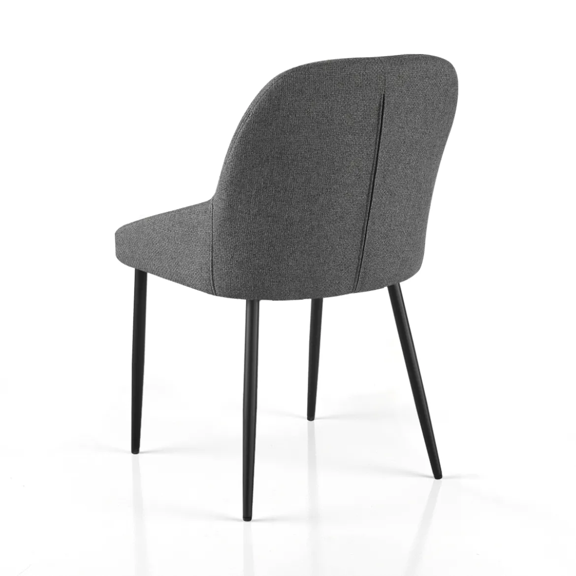 Alice Grey sedia imbottita tessuto grigio easy clean struttura metallo nero opaco h85 l50 p57 seduta h45