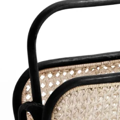 Alopa black portariviste in rattan nero 40x20xh41 cm