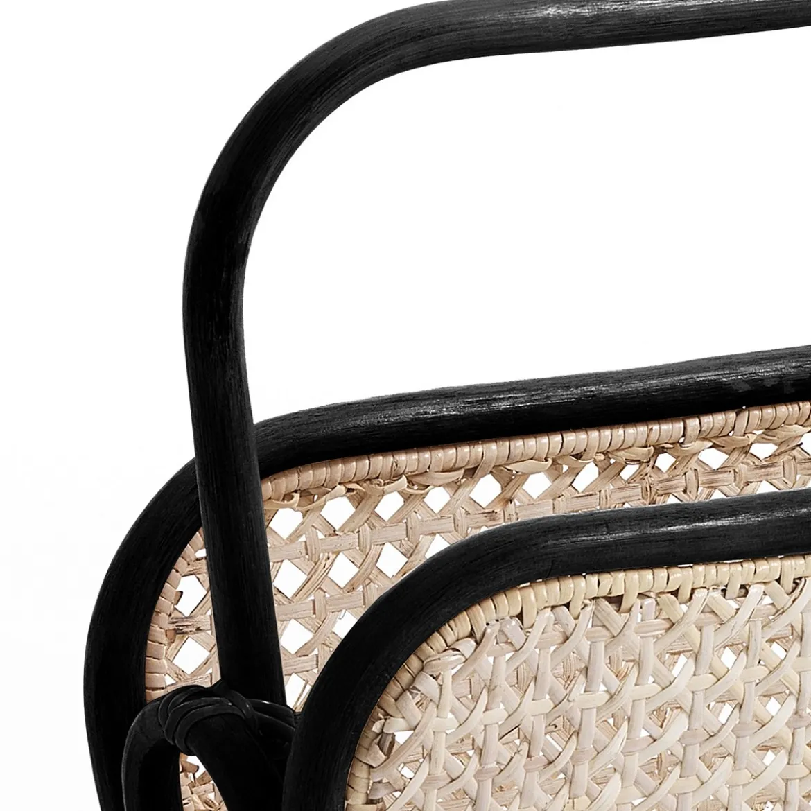 Alopa black portariviste in rattan nero 40x20xh41 cm
