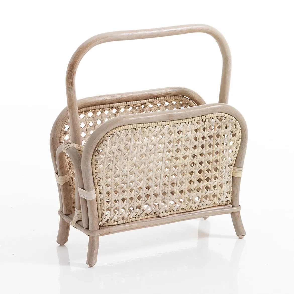 Alopa portariviste in rattan sbiancato 40x20xh41 cm