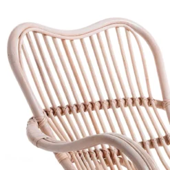 Alpa sedia a dondolo in rattan sbiancato per interno/esterno 100x85xh85 cm