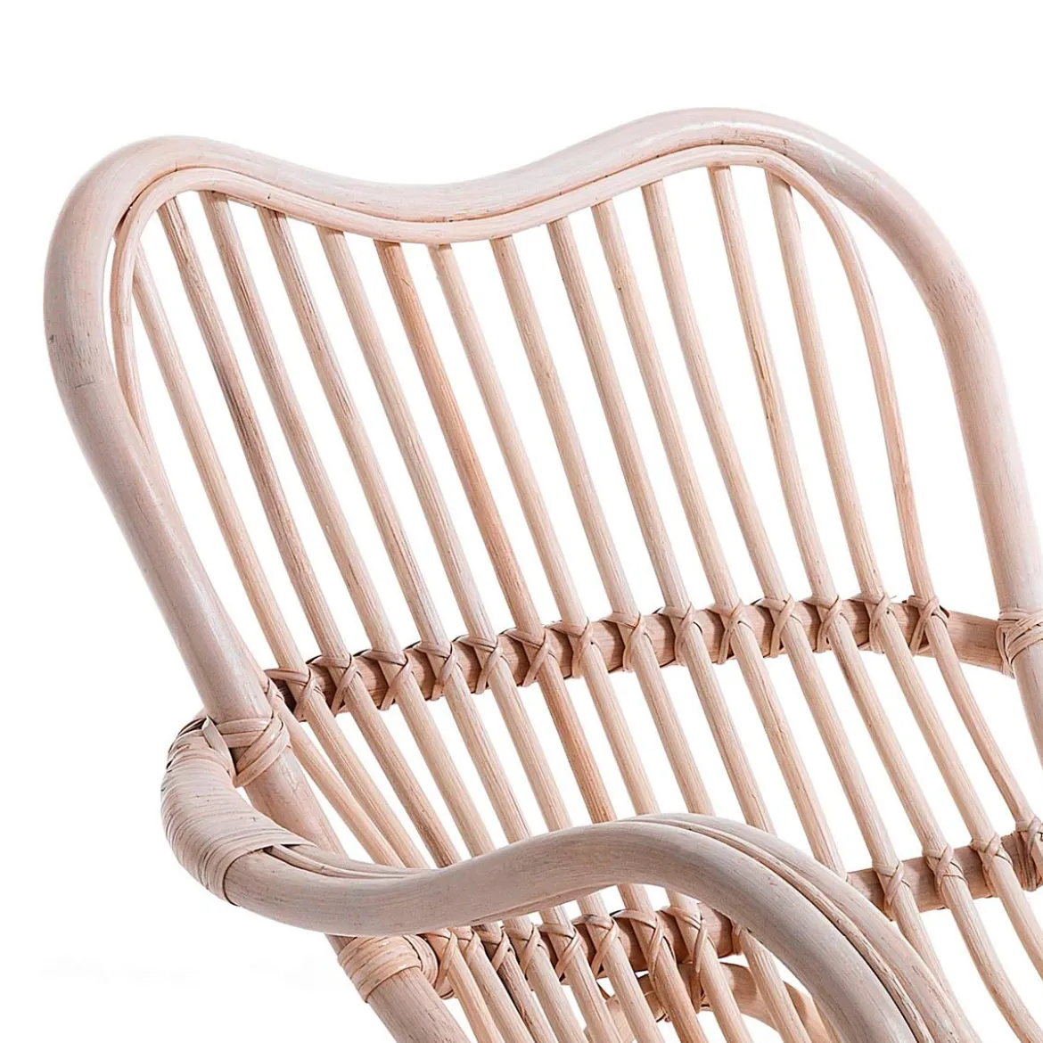 Alpa sedia a dondolo in rattan sbiancato per interno/esterno 100x85xh85 cm