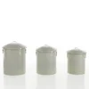 Amerika set 3 pattumiere in metallo colore avorio lucido
