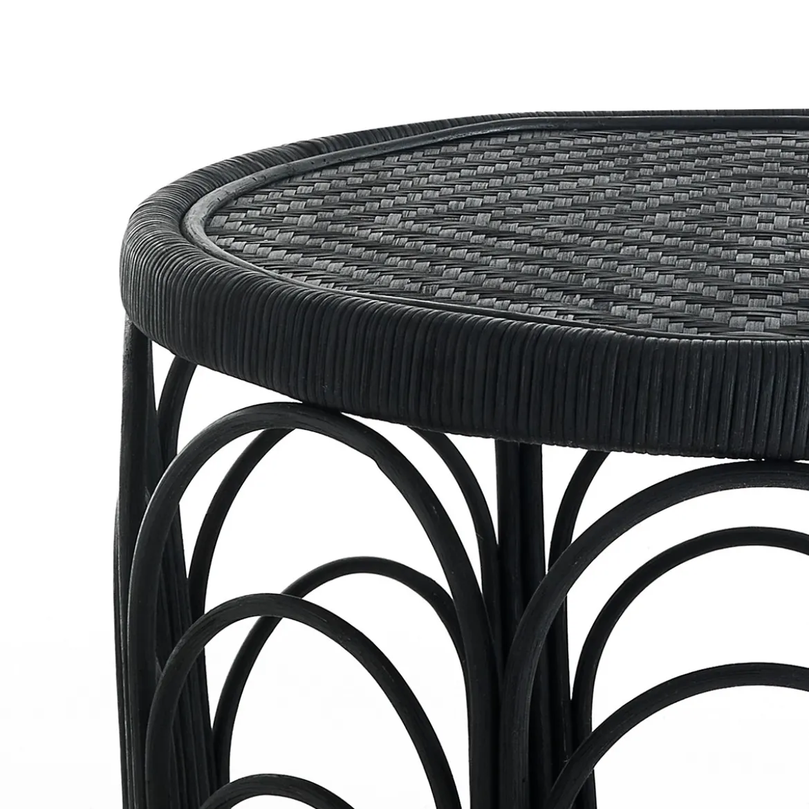 Anil tavolino da caffà in rattan nero d60xh45 cm