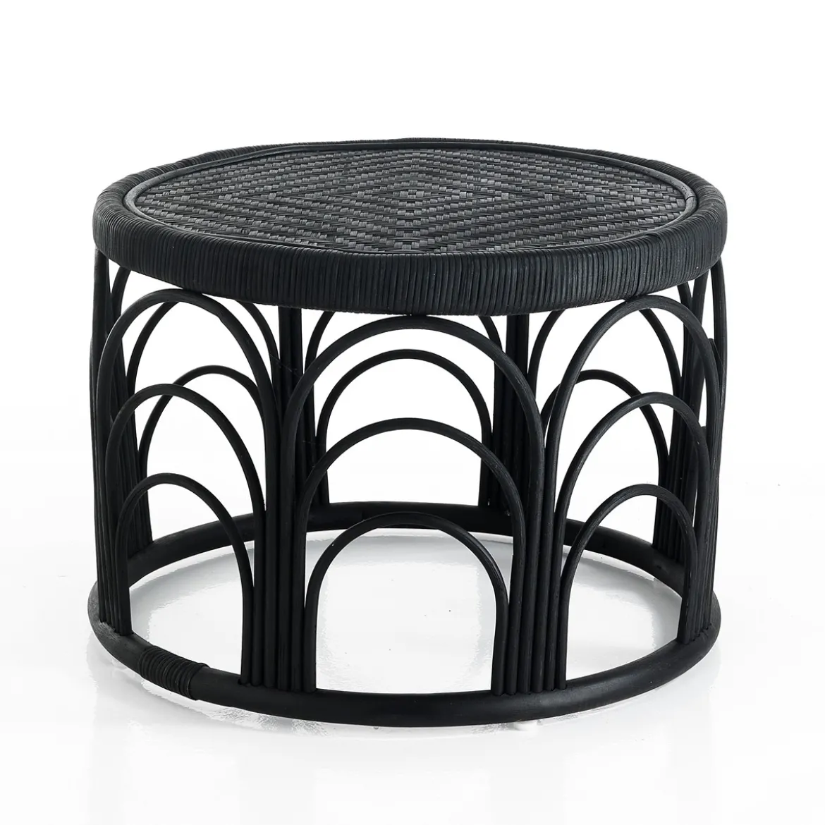Anil tavolino da caffà in rattan nero d60xh45 cm