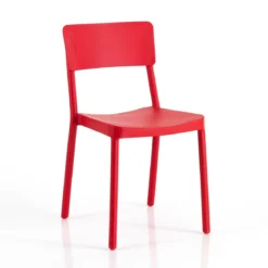 Anja red sedia interno esterno colore rosso opaco impilabile resistente agenti e raggi uv h.815 l.43 p.50 cm