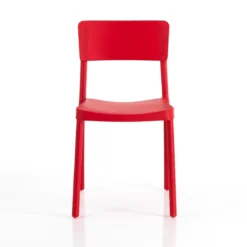 Anja red sedia interno esterno colore rosso opaco impilabile resistente agenti e raggi uv h.815 l.43 p.50 cm