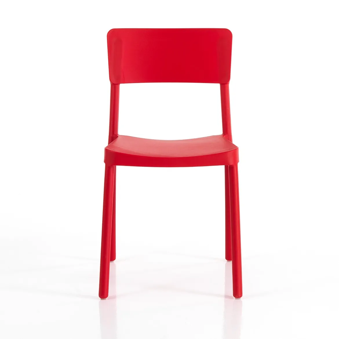 Anja red sedia interno esterno colore rosso opaco impilabile resistente agenti e raggi uv h.815 l.43 p.50 cm