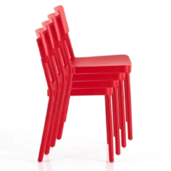 Anja red sedia interno esterno colore rosso opaco impilabile resistente agenti e raggi uv h.815 l.43 p.50 cm