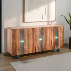 Anubi madia 3 ante realizzata in legno massello di acacia cm.h80 l170 p45