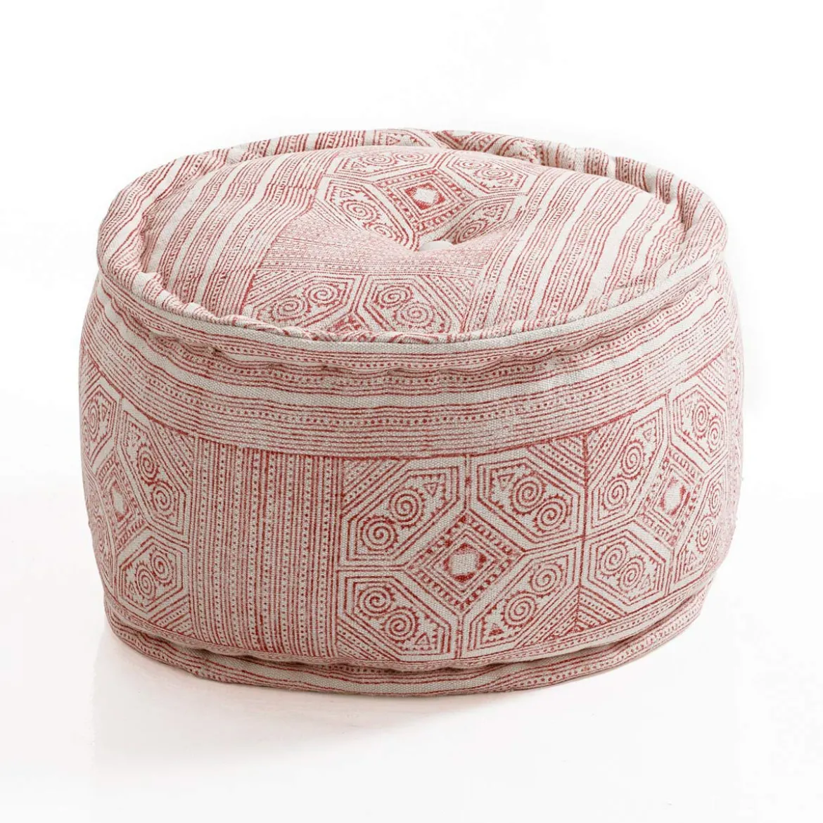 Arae pouf rotondo rosa rivestimento cotone 100% d45xh30 cm