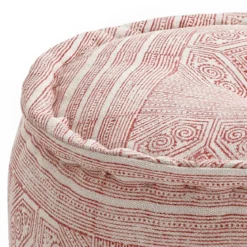 Arae pouf rotondo rosa rivestimento cotone 100% d45xh30 cm