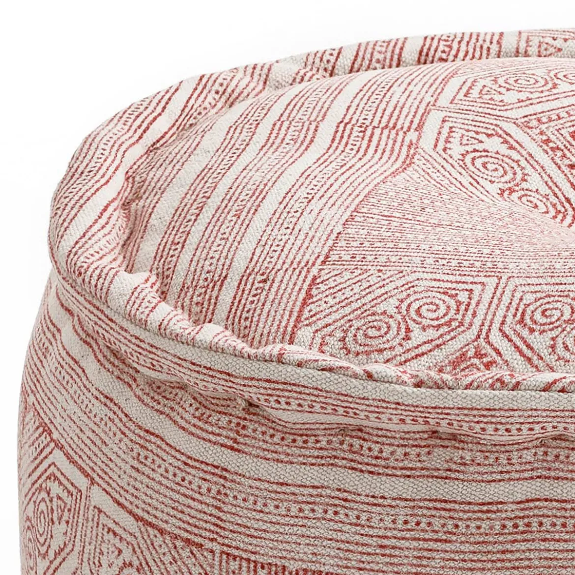 Arae pouf rotondo rosa rivestimento cotone 100% d45xh30 cm