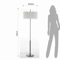 Arca lampada da terra in polipropilene bianco opaco e acciaio satinato d45 h145 cm