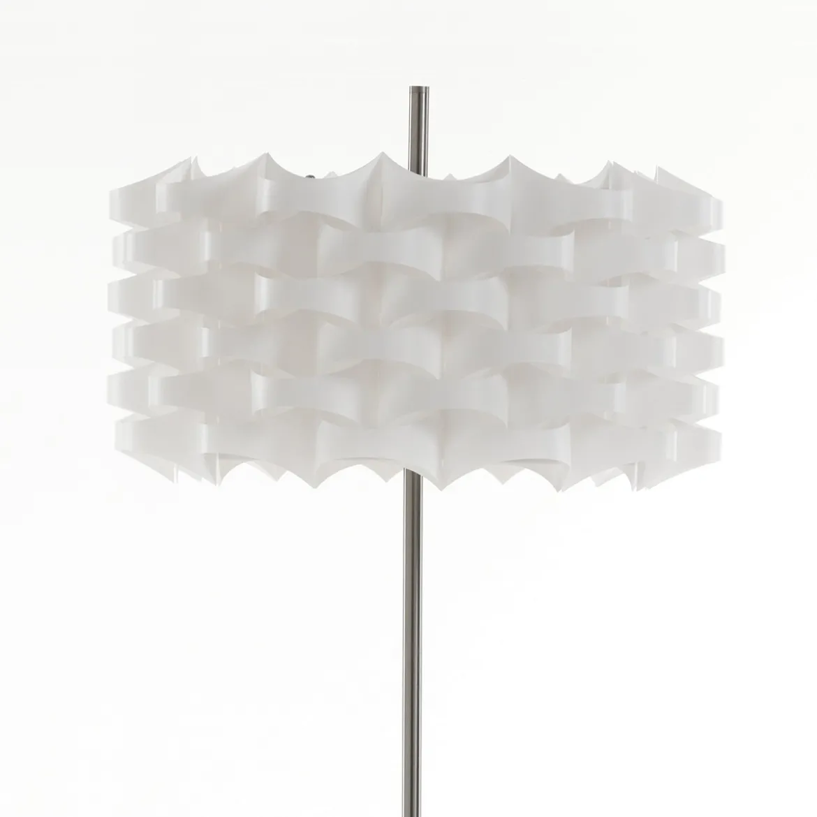 Arca lampada da terra in polipropilene bianco opaco e acciaio satinato d45 h145 cm