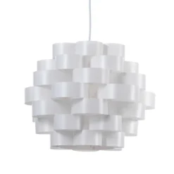 Arca lampadario in polipropilene bianco opaco con filo regolabile d40 h30 cm