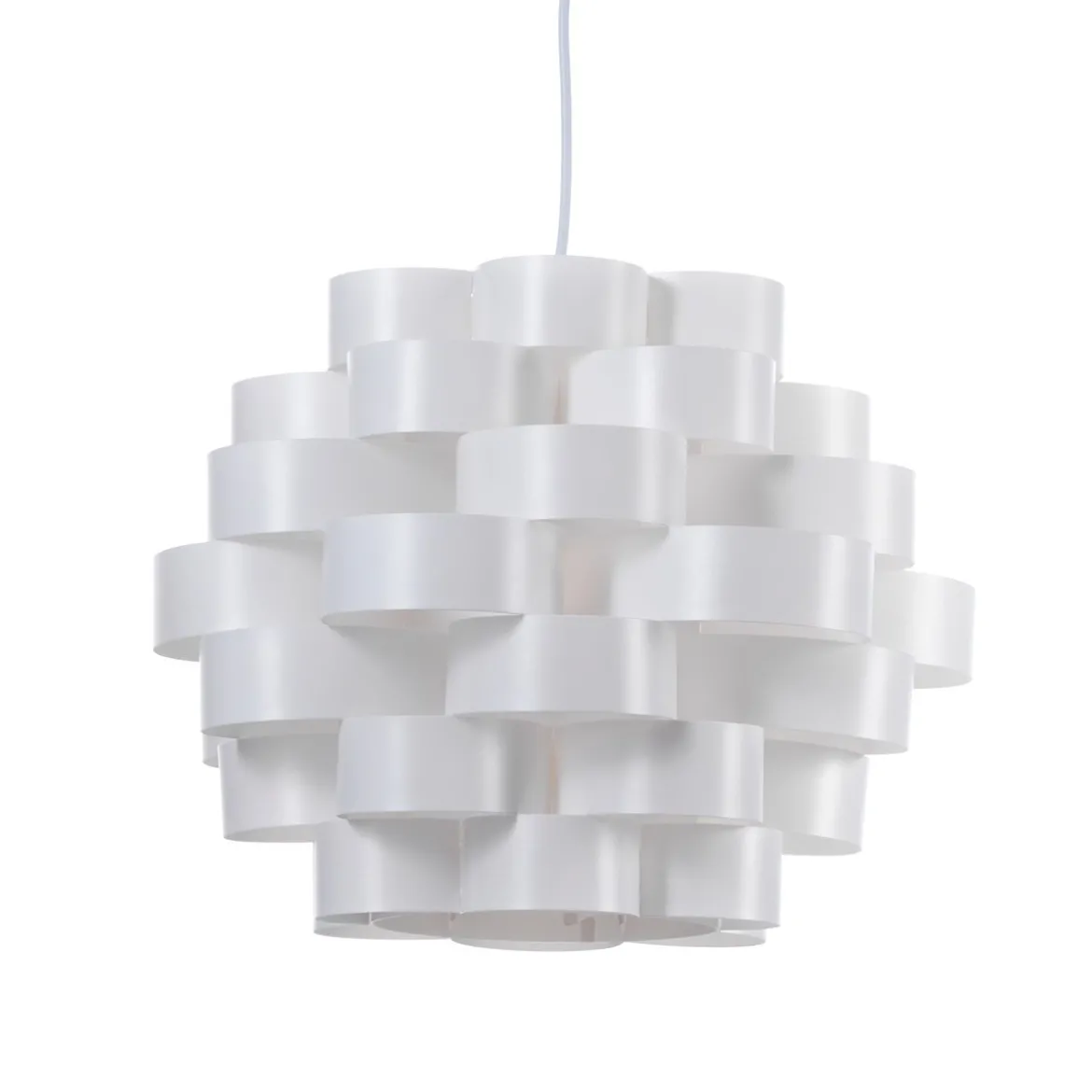 Arca lampadario in polipropilene bianco opaco con filo regolabile d40 h30 cm