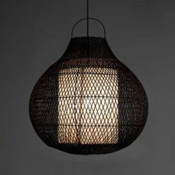Aritha black lampadario da interno/esterno in lidi colore nero d60xh60 cm