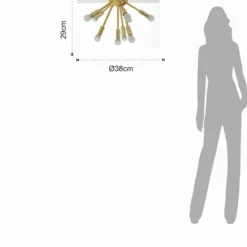 Astra lampadario / applique in metallo oro lucido d38 h29