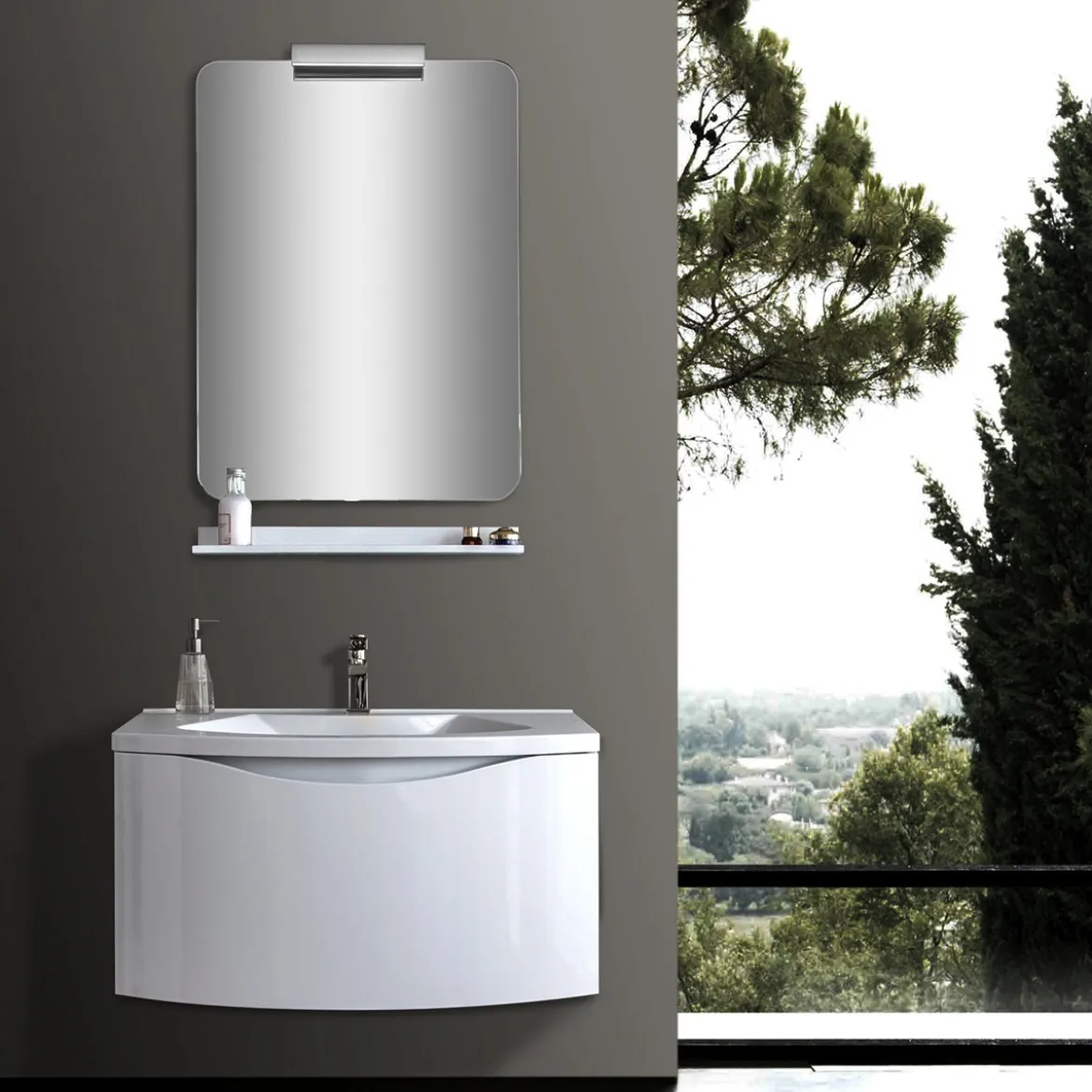 Bagno - base l80 con lavello e cestone 80x48xh43 cm