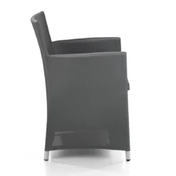 Bali grey poltrona da esterno in alluminio rivestito in pvc grigio scuro 56.5x58xh85 cm