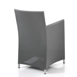 Bali grey poltrona da esterno in alluminio rivestito in pvc grigio scuro 56.5x58xh85 cm