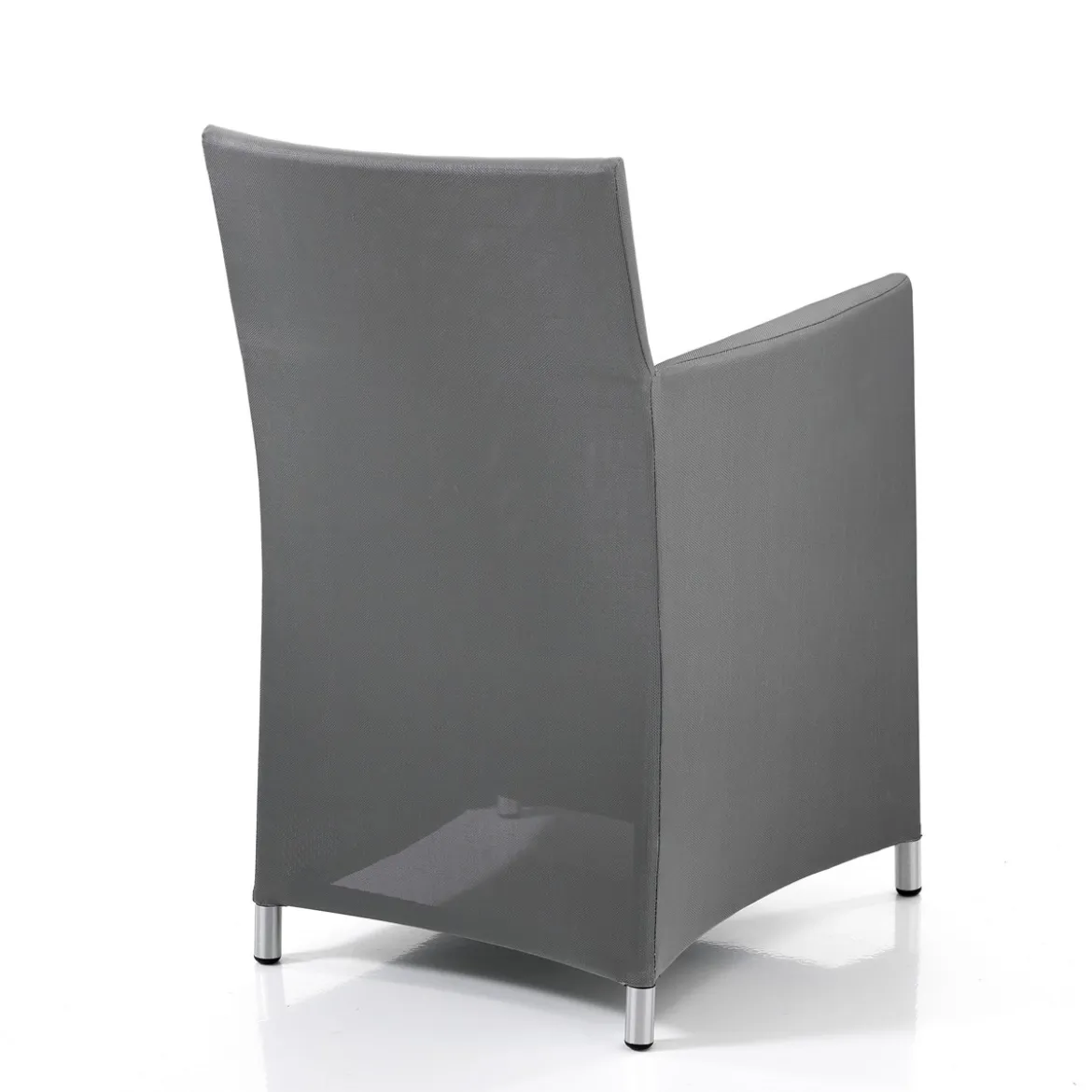 Bali grey poltrona da esterno in alluminio rivestito in pvc grigio scuro 56.5x58xh85 cm