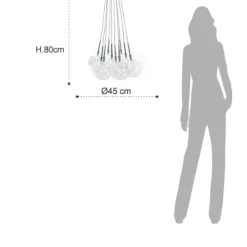 Balls lampadario con sfere in vetro trasparente d45 h80 cm