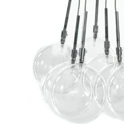 Balls lampadario con sfere in vetro trasparente d45 h80 cm