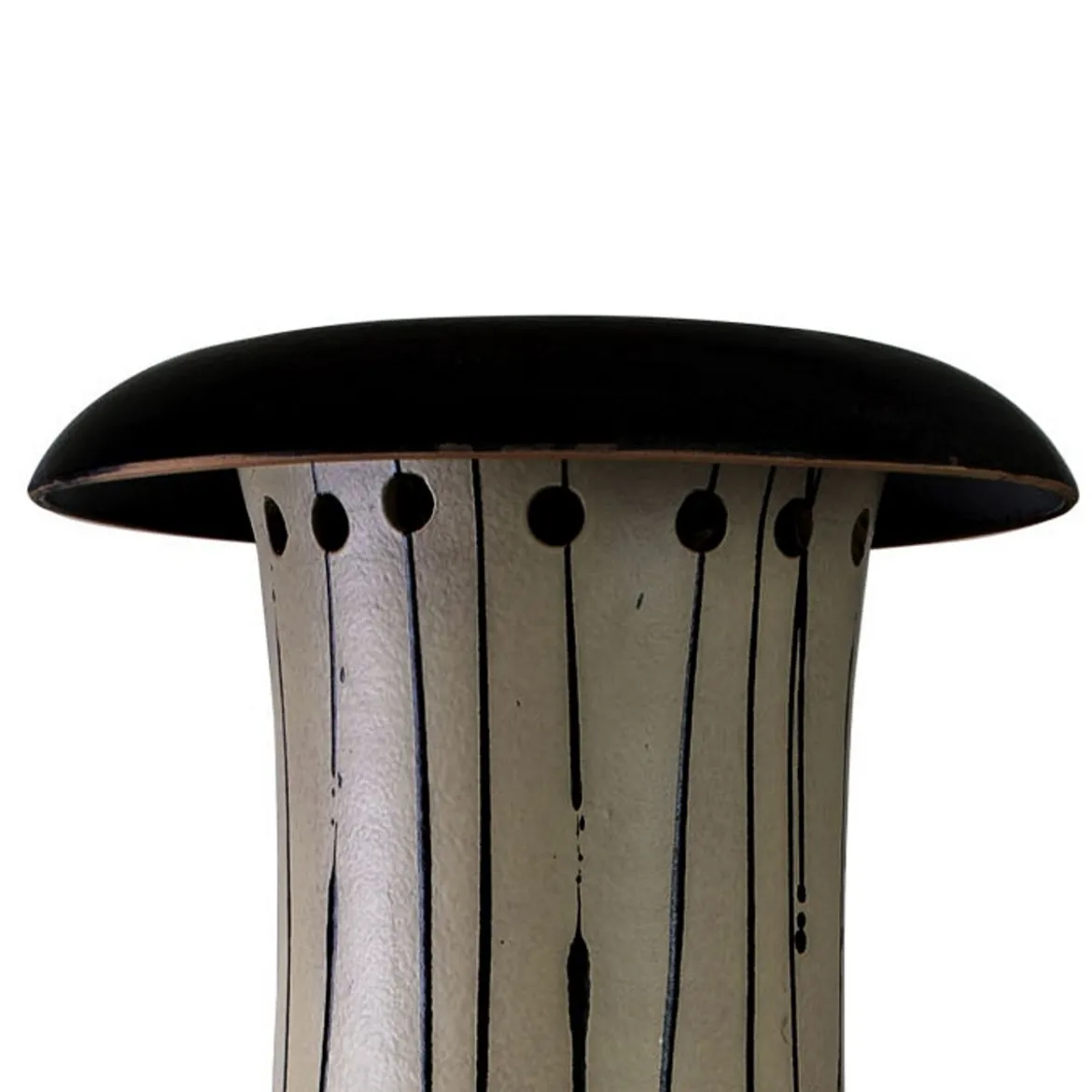 Bamboo cream camino da terra a bioetanolo in maiolica crema bruno ø55/25/38 h152