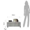 Base con ruote in legno finitura cenere e bianco lucido con guide ammortizzate
