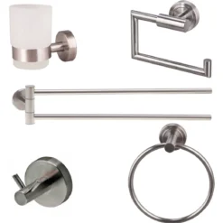 Basic bicchiere porta spazzolini da parete class in metallo e vetro satinato h10 l65 p10 cm