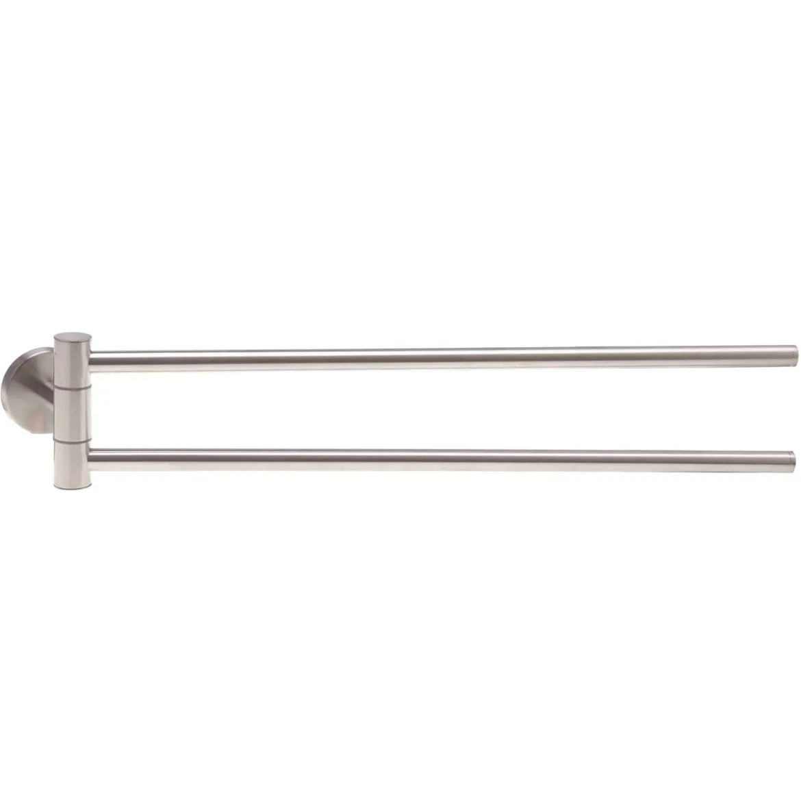 Basic doppia asta porta asciugamani da parete in metallo l47 p6 h9 cm
