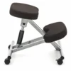 Bergen sgabello ergonomico in metallo finitura alluminio seduta tessuto nero 46x50 h55/65 cm