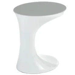 Berth tavolino comodino in resina bianco lucido 39x45 h44 cm