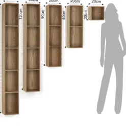 Billa mensola contenitore 1 vano impiallacciata rovere l20 p15 h20 cm