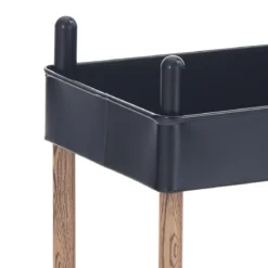 Billy carrello 2 cesti con ruote vili in acciaio nero opaco e effetto legno 31x55.5xh79 cm