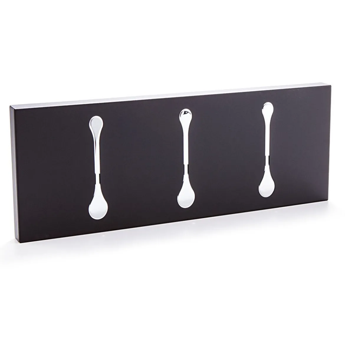 Bin 3 black appendiabiti da muro in metallo nero opaco h18 l48 p3 cm